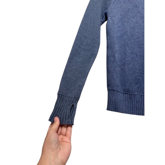 Sold Lululemon Reversible Still Lotus Sweater Small Blue Thumbholes Heathered - Picture 14 of 16